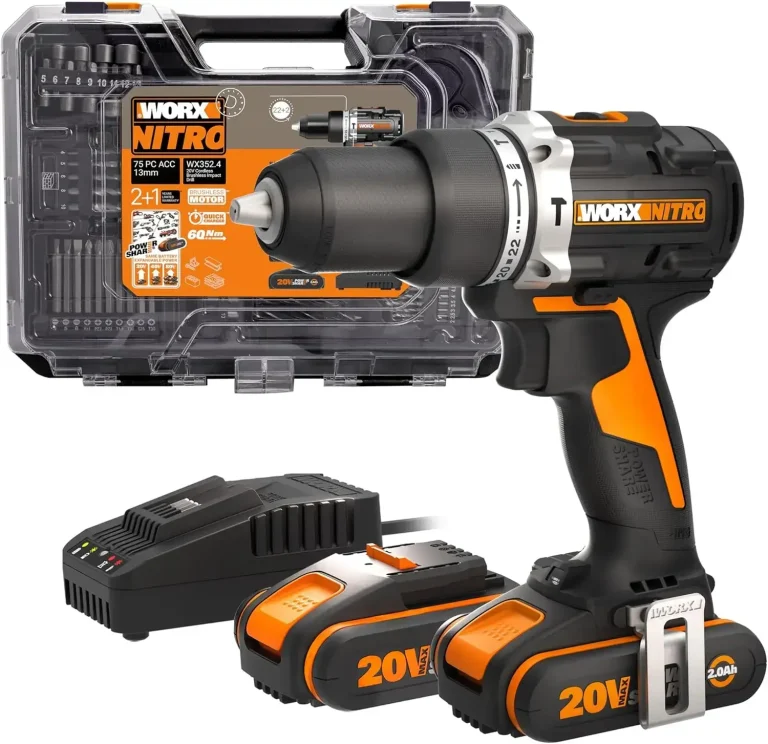 Test et Avis de la Worx WX352.4 : une perceuse brushless 60 Nm avec son kit complet