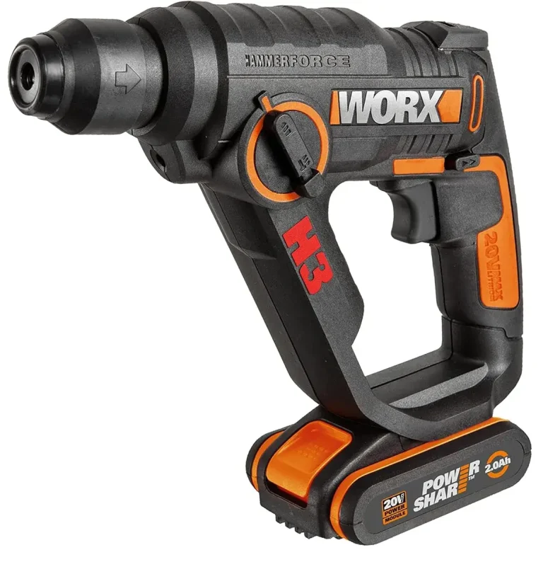 Test et Avis du Worx WX390 : un marteau perforateur 20V ultra-léger 1,2J très efficace